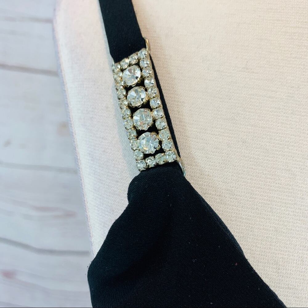 Cachet black high low rhinestones slit like new - Picture 9 of 11